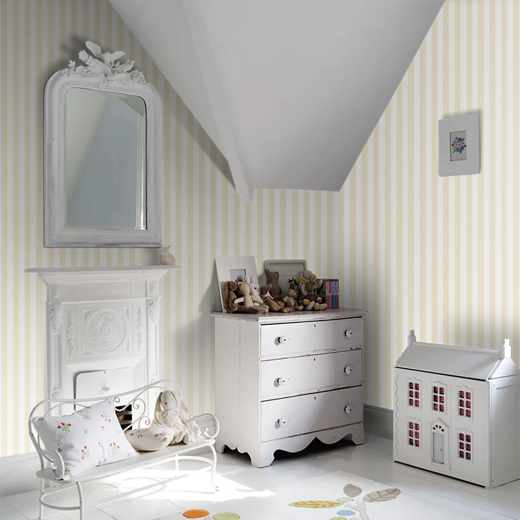 Candy Stripe Wallpaper - Eggshell