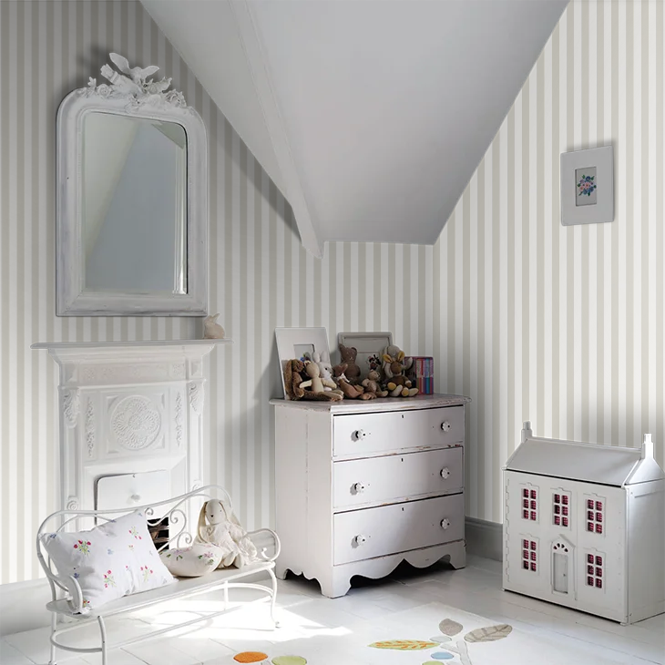 Candy Stripe Wallpaper - Bone