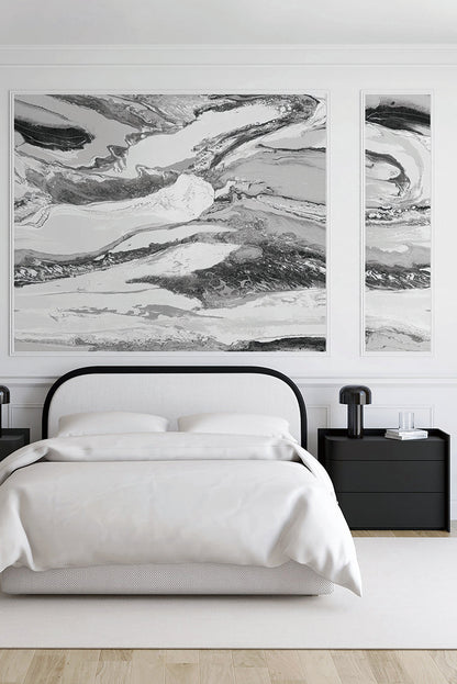 Boulevard Marble CORK - Dark Grey + Gold - Custom Sized Wallpaper Mural (per m2)