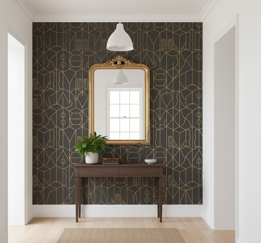Never Ending Foil by Suzan Hijink Wallpaper - Gold Brown
