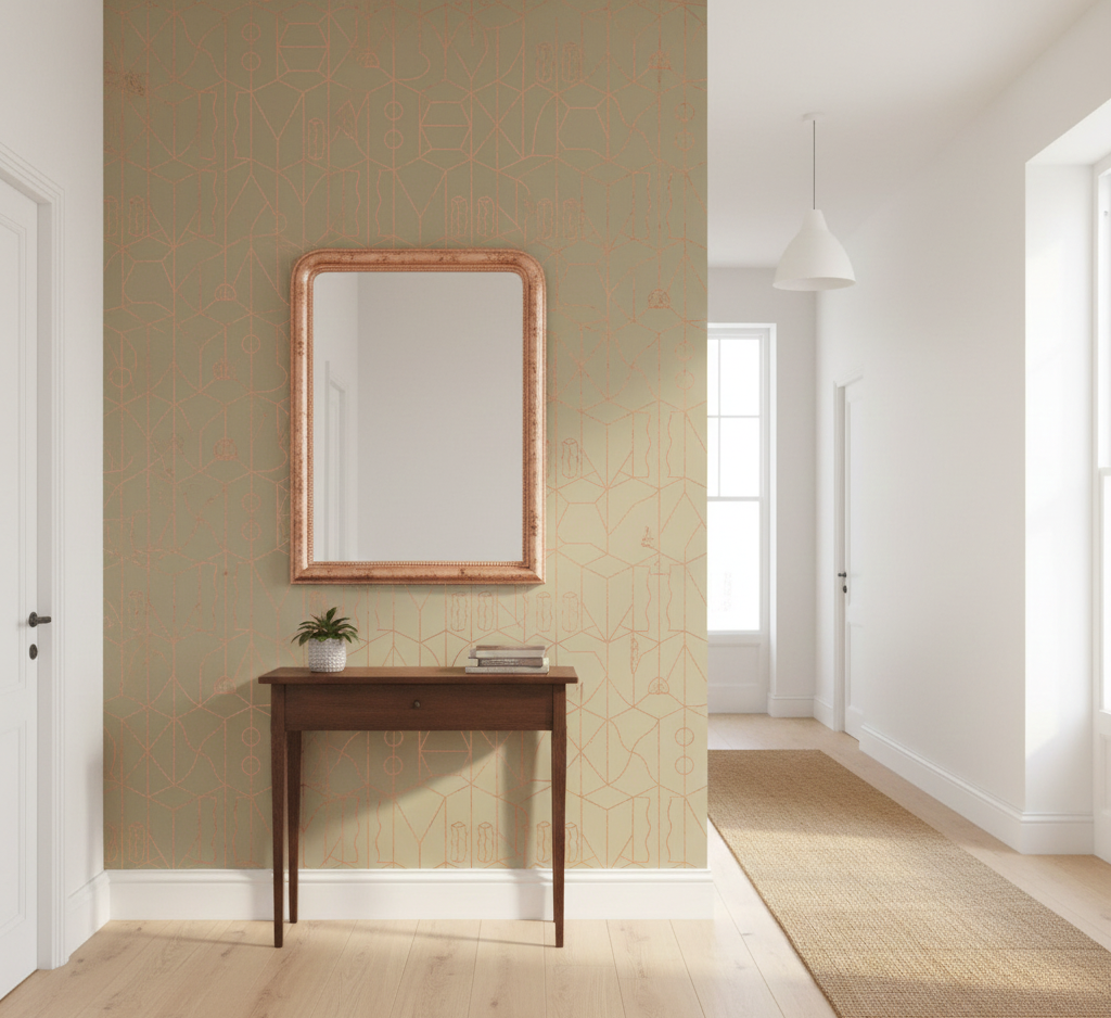 Never Ending Foil by Suzan Hijink Wallpaper - Copper Green