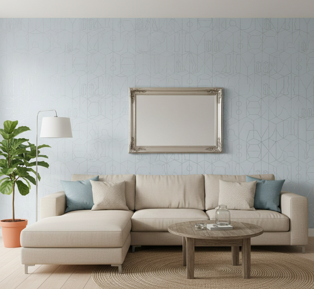 Never Ending Foil by Suzan Hijink Wallpaper - Silver Blue