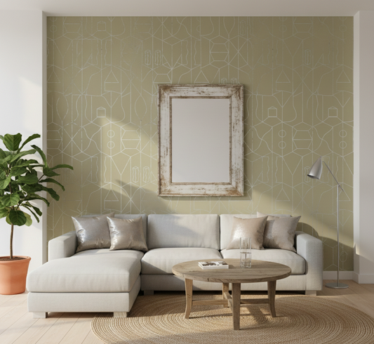 Never Ending Foil by Suzan Hijink Wallpaper - Silver Green