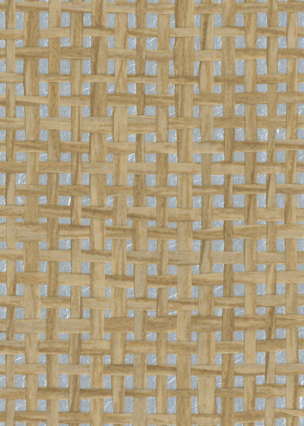 Sample - Burlap Safari Grasscloth Wallpaper - Camel (On Silver)