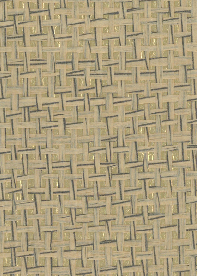 Sample - Burlap Safari Grasscloth Wallpaper - Sage (On Gold)