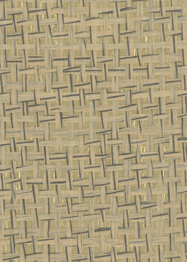 Sample - Burlap Safari Grasscloth Wallpaper - Sage (On Gold)