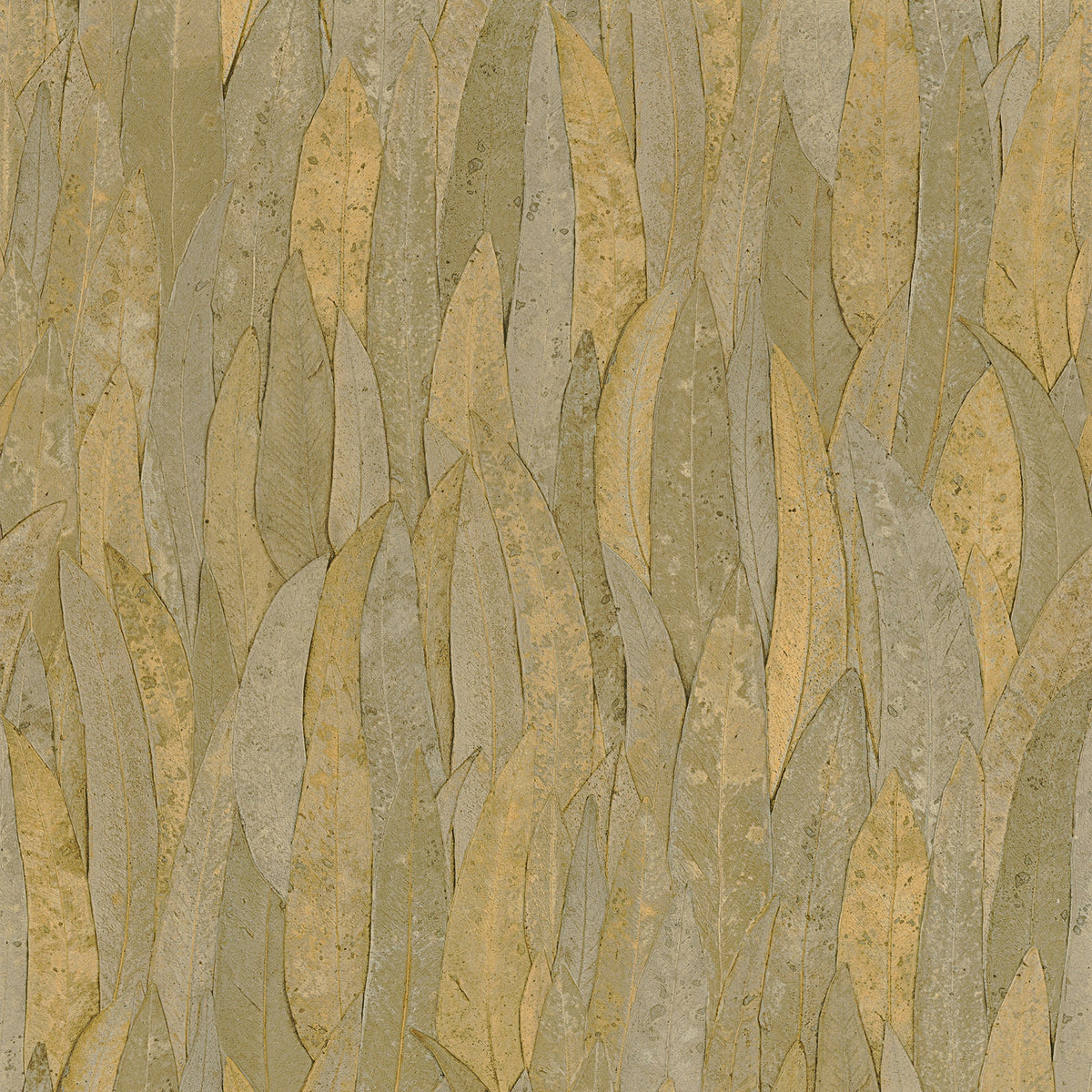 Sample - Neluwa Textured Leaves Wallpaper - Sage