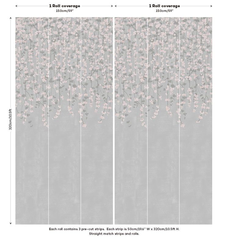 Cherry Blossom - Custom Sized Wallpaper Mural (per m2)