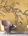Takeda Cherry Blossom - Custom sized wallpaper mural (per/m2) - Gold