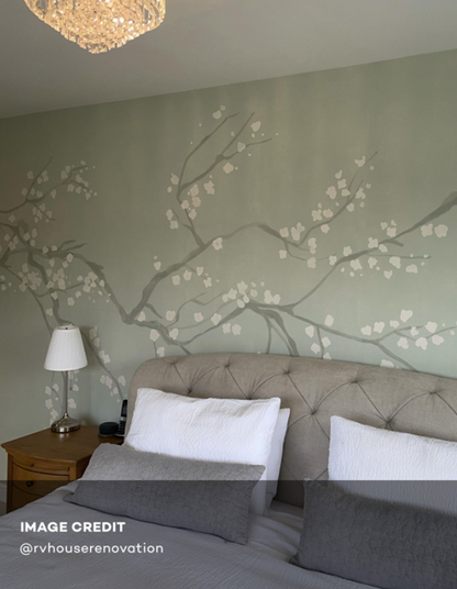 Takeda Cherry Blossom - Custom sized wallpaper mural (per/m2) - Duck Egg