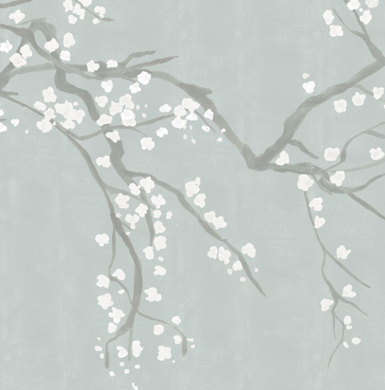 Takeda Cherry Blossom - Custom sized wallpaper mural (per/m2) - Duck Egg