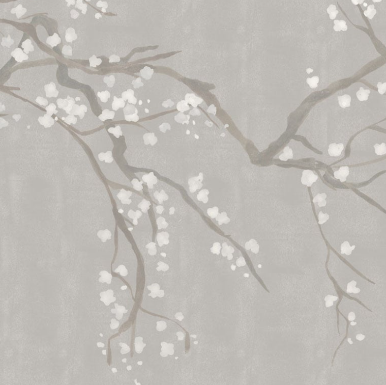 Sample - Takeda Cherry Blossom - Custom sized wallpaper mural (per/m2) - Snow