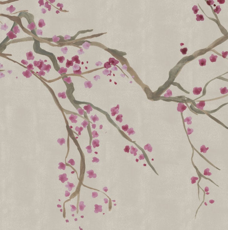 Takeda Cherry Blossom - Custom sized wallpaper mural (per/m2) - Sand