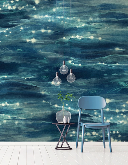 Sparkling Sea - Custom sized wallpaper mural (per/m2)