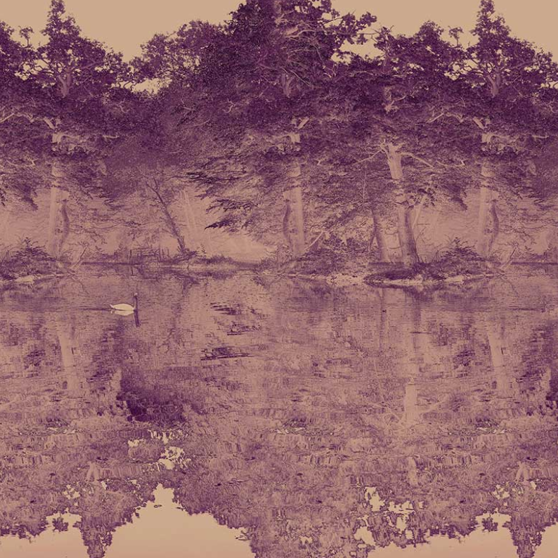 Toile De Jouy - Custom sized wallpaper mural (per/m2) - Lavender