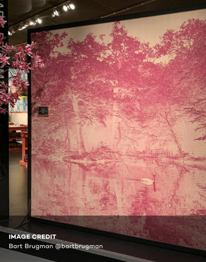 Toile De Jouy - Custom sized wallpaper mural (per/m2) - Rose