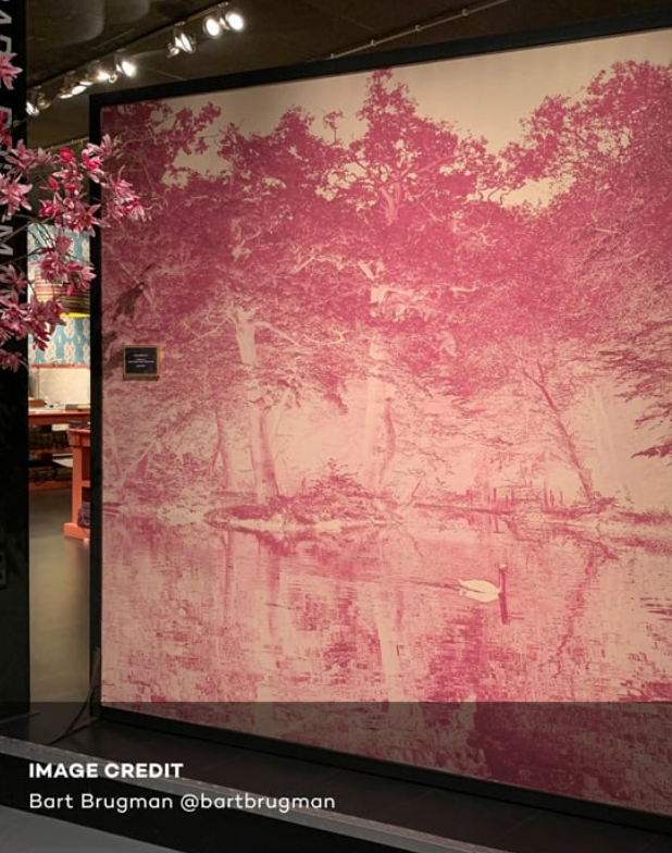 Toile De Jouy - Custom sized wallpaper mural (per/m2) - Rose