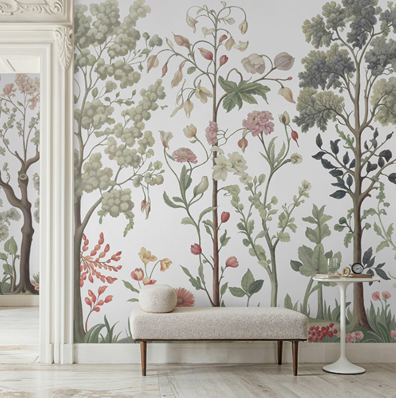 Arboretum Exotic Tropical Garden - Custom sized wallpaper mural (per/m2) - Silver