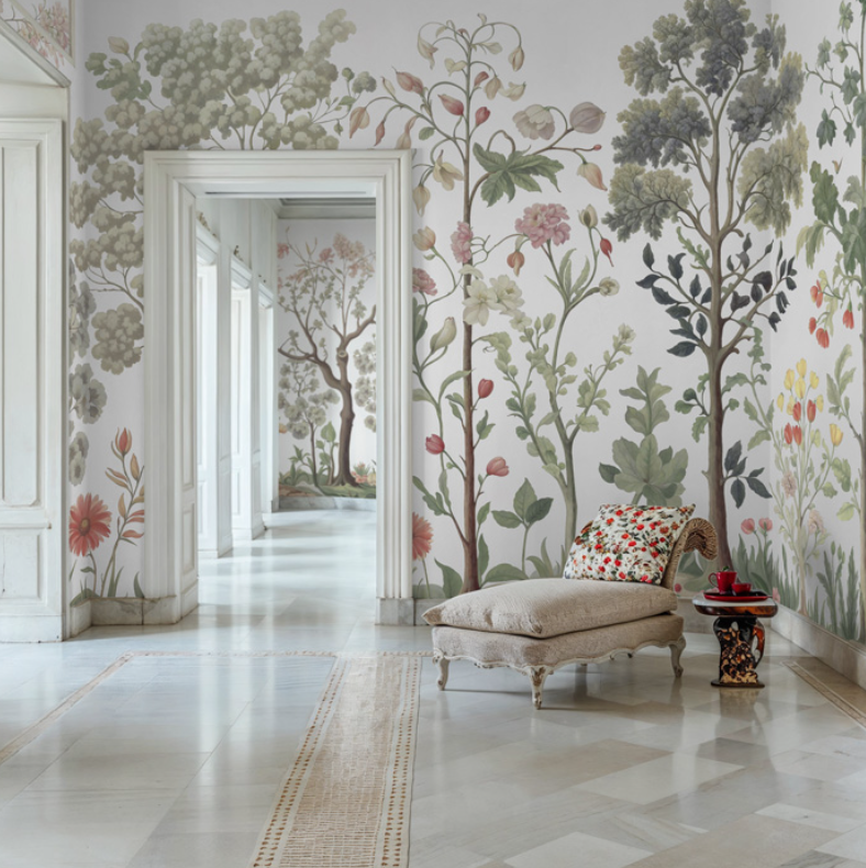Arboretum Exotic Tropical Garden - Custom sized wallpaper mural (per/m2) - Silver