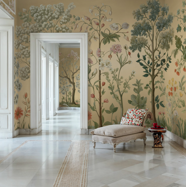 Arboretum Exotic Tropical Garden - Custom sized wallpaper mural (per/m2) - Gold