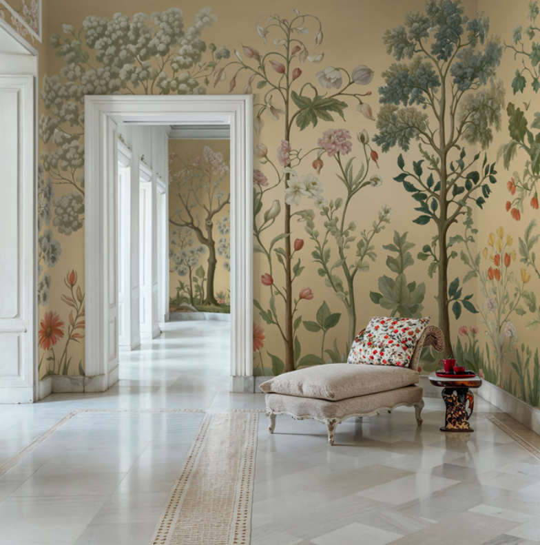 Arboretum Exotic Tropical Garden - Custom sized wallpaper mural (per/m2) - Gold