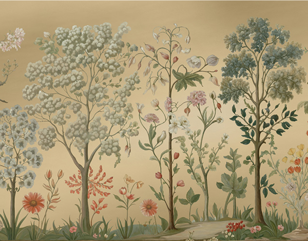 Sample - Arboretum Exotic Tropical Garden - Custom sized wallpaper mural (per/m2) - Gold