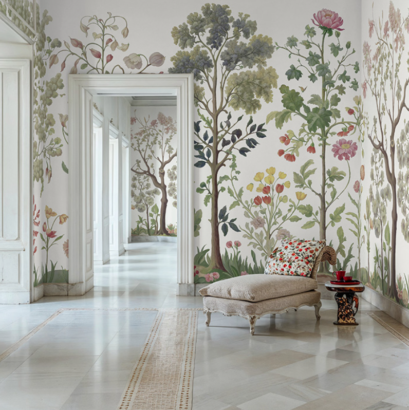 Arboretum Exotic Tropical Garden - Custom sized wallpaper mural (per/m2) - White