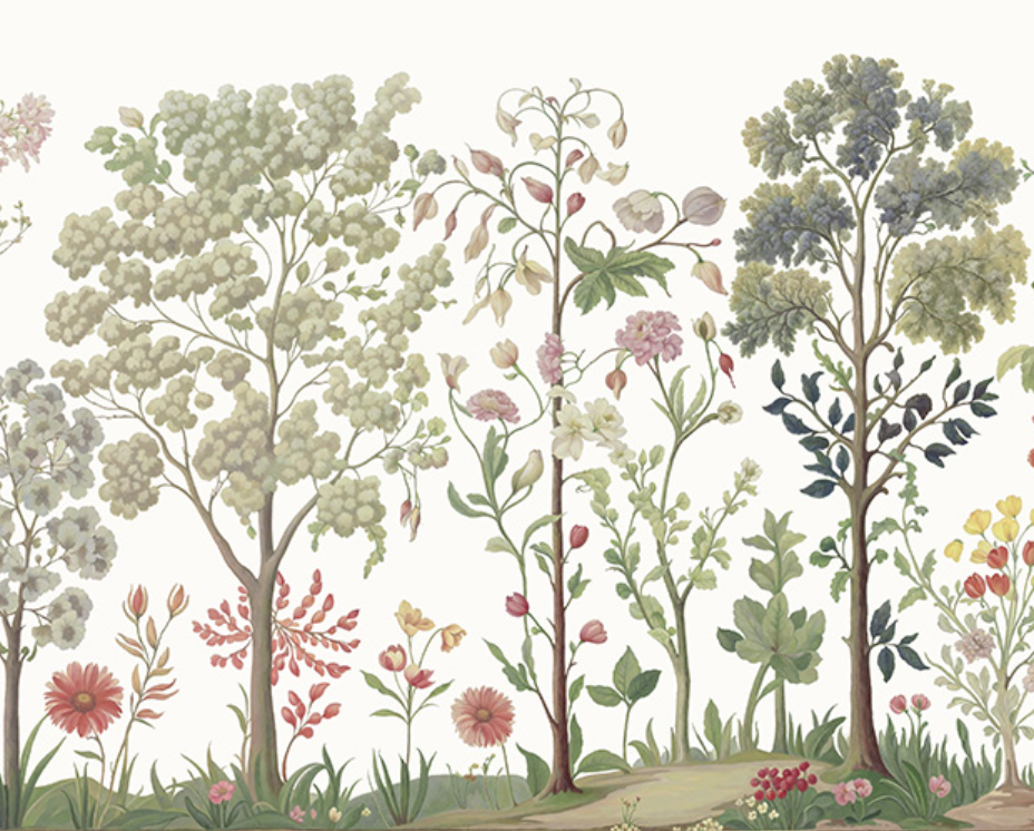 Arboretum Exotic Tropical Garden - Custom sized wallpaper mural (per/m2) - White