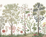 Arboretum Exotic Tropical Garden - Custom sized wallpaper mural (per/m2) - White
