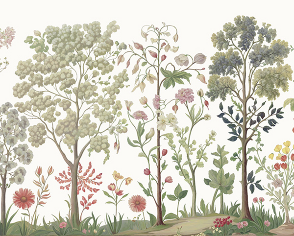 Sample - Arboretum Exotic Tropical Garden - Custom sized wallpaper mural (per/m2) - White