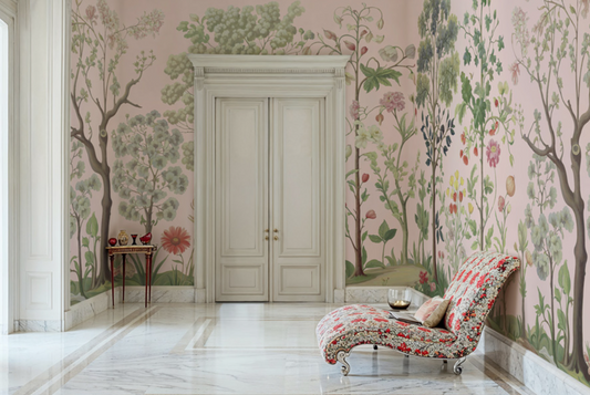 Arboretum Exotic Tropical Garden - Custom sized wallpaper mural (per/m2) - Pink
