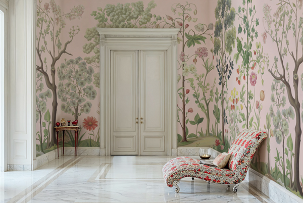 Sample - Arboretum Exotic Tropical Garden - Custom sized wallpaper mural (per/m2) - Pink