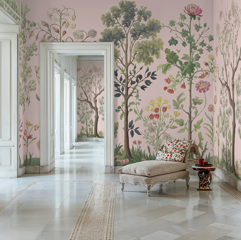 Arboretum Exotic Tropical Garden - Custom sized wallpaper mural (per/m2) - Pink