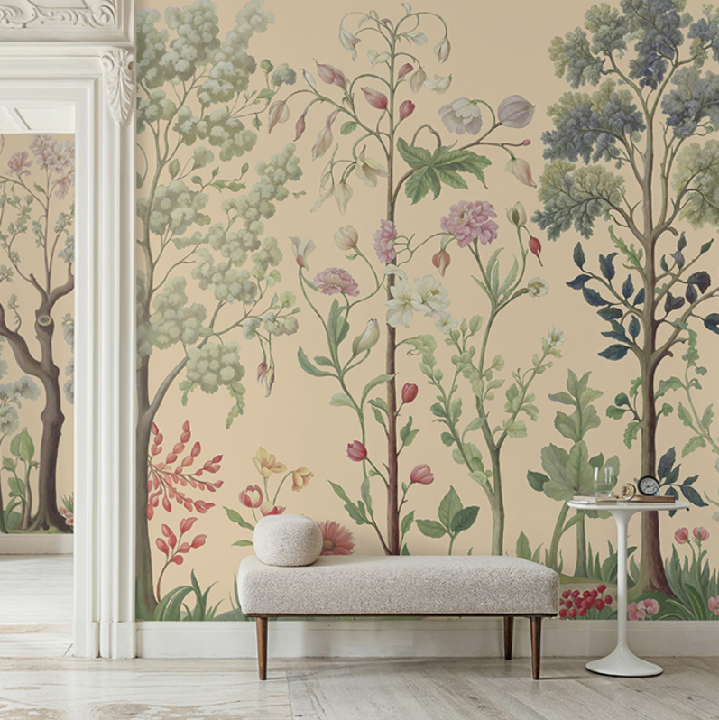 Arboretum Exotic Tropical Garden - Custom sized wallpaper mural (per/m2) - Peach