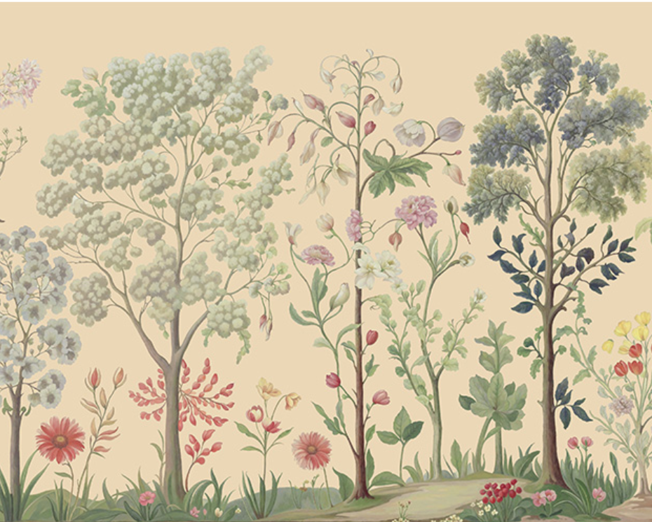 Sample - Arboretum Exotic Tropical Garden - Custom sized wallpaper mural (per/m2) - Peach