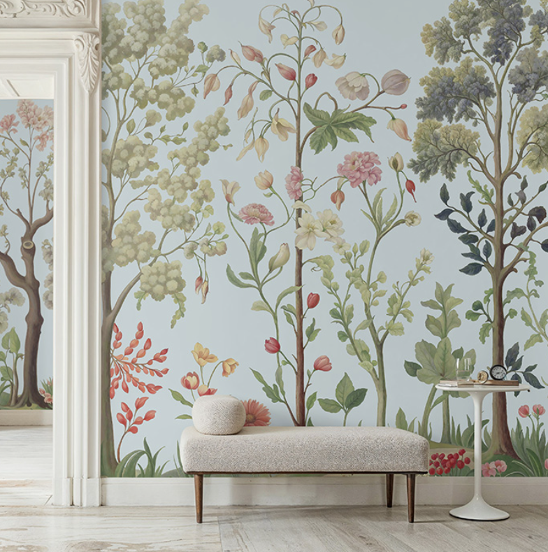 Arboretum Exotic Tropical Garden - Custom sized wallpaper mural (per/m2) - Blue
