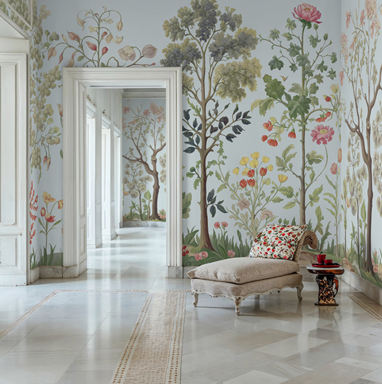 Arboretum Exotic Tropical Garden - Custom sized wallpaper mural (per/m2) - Blue