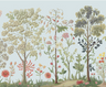 Arboretum Exotic Tropical Garden - Custom sized wallpaper mural (per/m2) - Blue