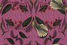 Retro Fantail NZ Inspired Wallpaper - Rose Pink