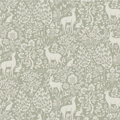 Deer Woods Wallpaper – Sage