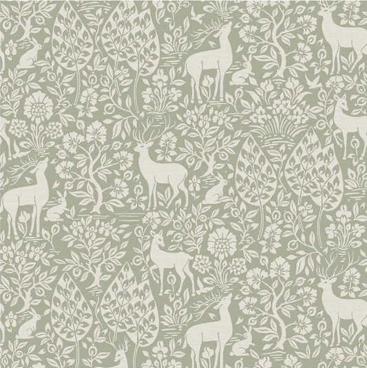 Deer Woods Wallpaper – Sage