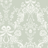 Bow Damask Wallpaper - Sage