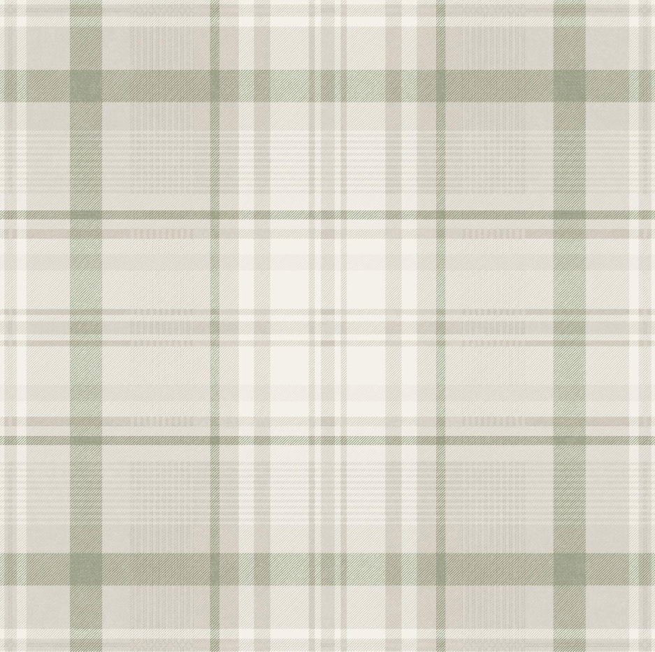 Kirkham Check - Plaid Wallpaper - Green
