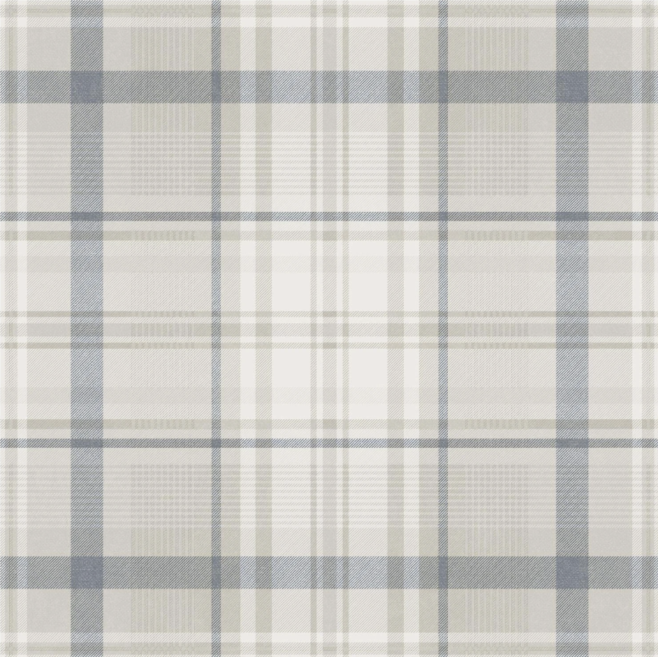 Kirkham Check - Plaid Wallpaper - Navy