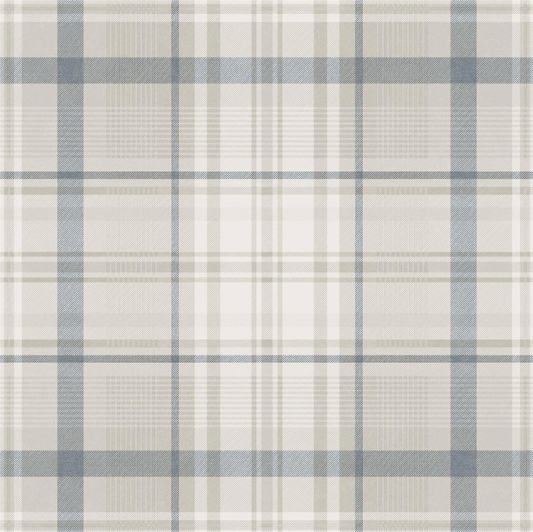 Kirkham Check - Plaid Wallpaper - Navy