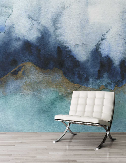 Mystic Metallic - Custom Sized Wallpaper Mural (per m2) - Teal
