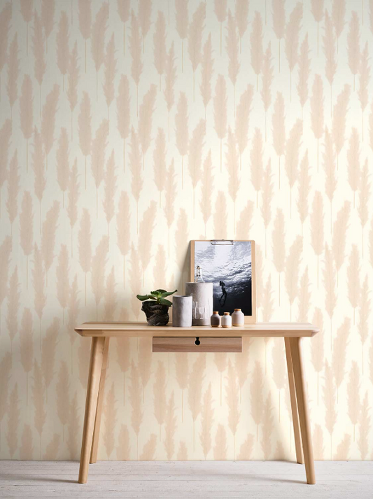 Brushed Grass Wallpaper - Cream