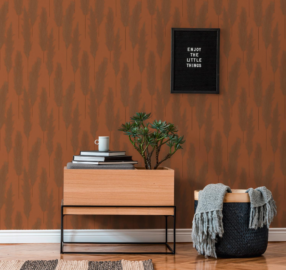 Brushed Grass Wallpaper - Copper