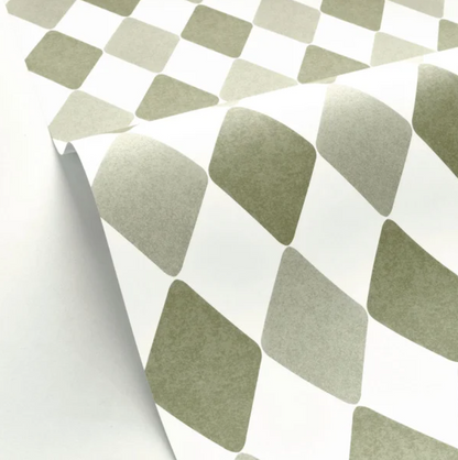 Danser Harlequin Wallpaper - Spring Green & Basil