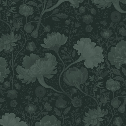 Reverie - Floral Custom Sized Wallpaper Mural (per/m2) - Nightshade